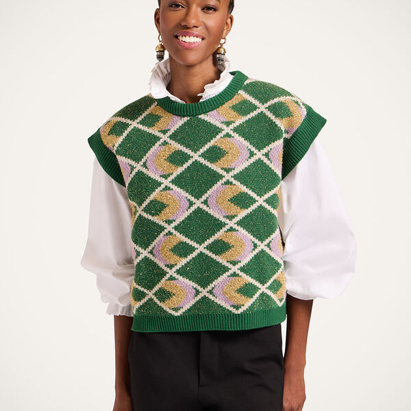  La Doublej Knitwear Gend - Half-light Gilet Multicolor Green M 24% Wool 22% Nylon 20% Mohair 12% Polyamide 10% Viscose 8% Polyester 4% Cashmere 
