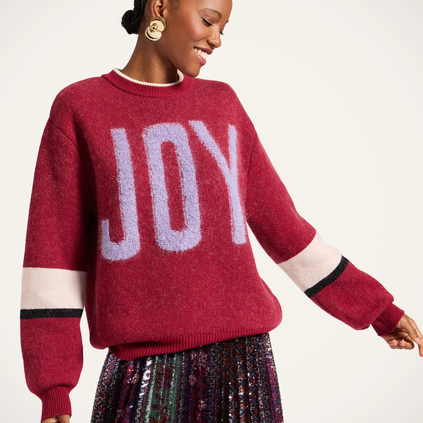  La Doublej Knitwear Gend - Joy Sweater Color Block Red & Lilac M 65% Wool 18% Mohair 11% Polyamide 6% Cashmere 