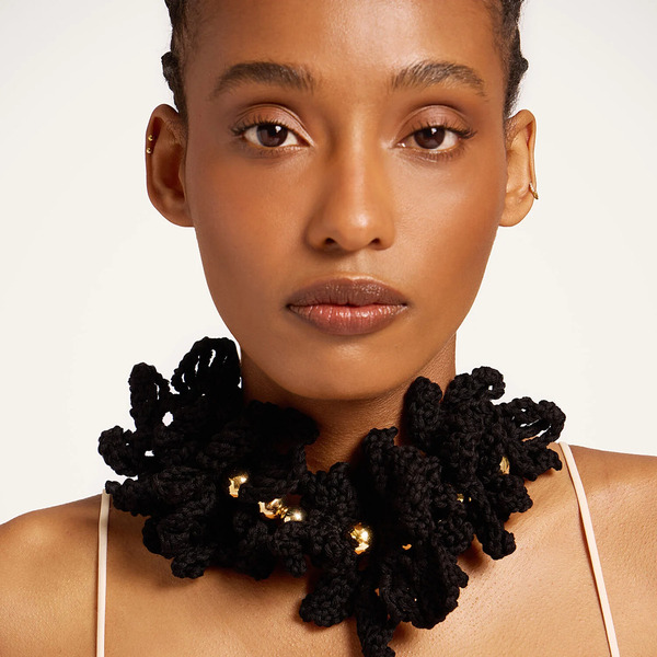  La Doublej Necklaces Gend - Bonanza Choker Black Cotton Crochet One Size 80% Cotton 18% Pmma 2% Brass 