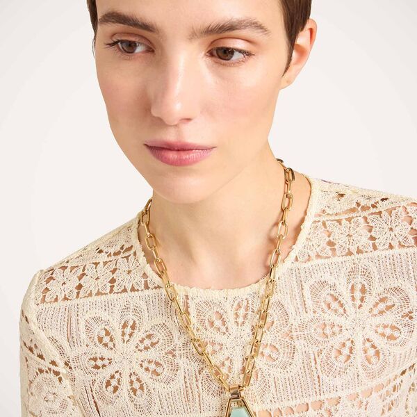  La Doublej Necklaces Gend - Portal Necklace 24k Gold Plate & Amazonite One Size 70% Brass 30% Amazonite 