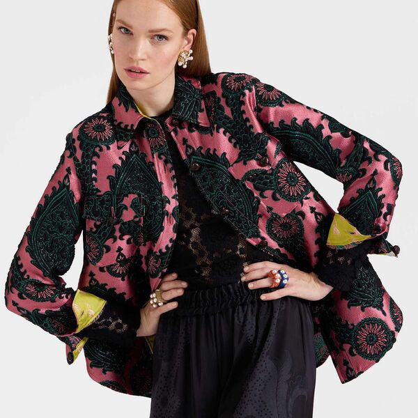  La Doublej Outerwear Gend - Better Than Your Boyfriend's Jacket Oltrarno Pink L 41%polyester 22%wool 22%acrylic 8%other Fibers 7%silk 