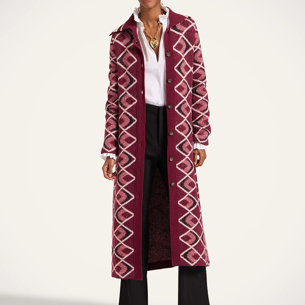  La Doublej Outerwear Gend - Half-light Coat Multicolor Burgundy M 24% Wool 22% Nylon 20% Mohair 12% Polyamide 10% Viscose 8% Polyester 4% Cashmere 