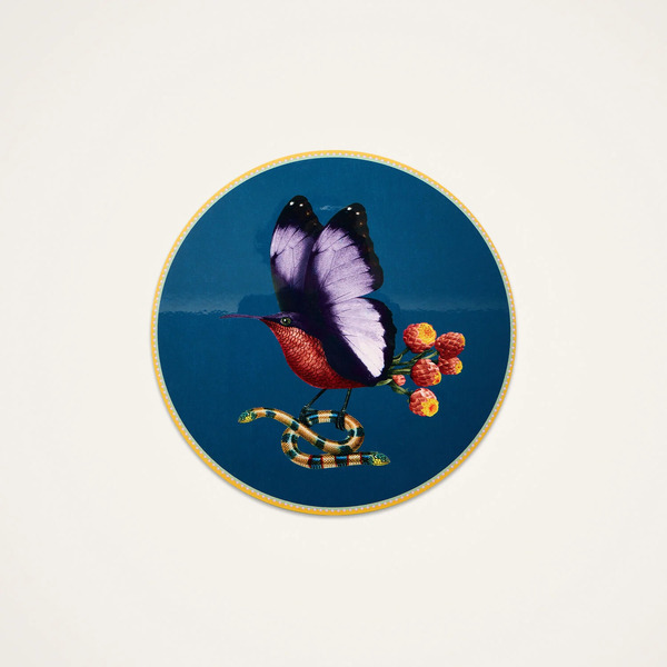  La Doublej Placemats & Runners Gend - Disk Placemat Butterbird Navy One Size 83% Wood Fiber 12% Cork 5% Polyester 