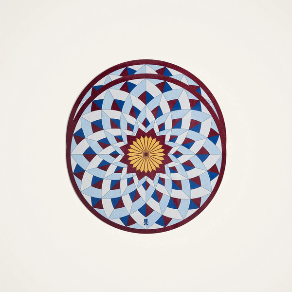 La Doublej Placemats & Runners Gend - Disk Placemats Set Of 2 Lotus Of Life Blue One Size 83% Wood Fiber 12% Cork 5% Polyester 