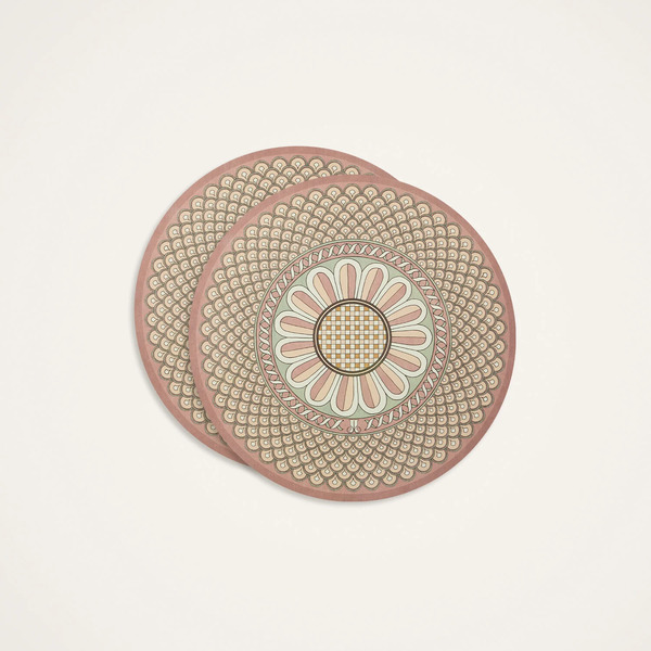  La Doublej Placemats & Runners Gend - Disk Placemats Set Of 2 Napoli Dusty Pink One Size 83% Wood Fiber 12% Cork 5% Polyester 