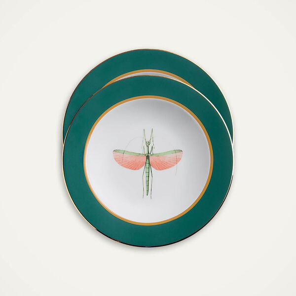  La Doublej Plates Gend - Soup Plates Set Of 2 Libellula One Size 100% Porcelain 