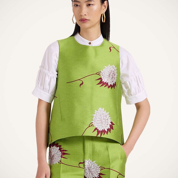  La Doublej Shirts & Tops Gend - La Scala Top Derby Lime L 83% Polyester 9% Cotton 5% Silk 3% Polyamide 
