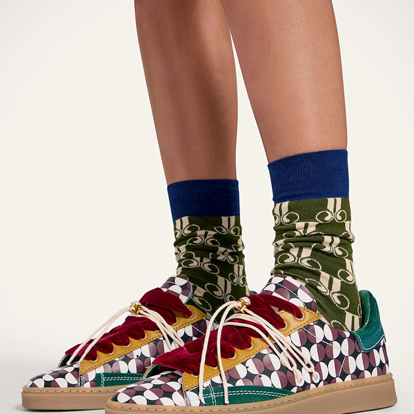  La Doublej Small Accessories Gend - All Time Socks La Doublej Monogram Military Green One Size 80% Cotton 18% Polyamide 2% Elastan 