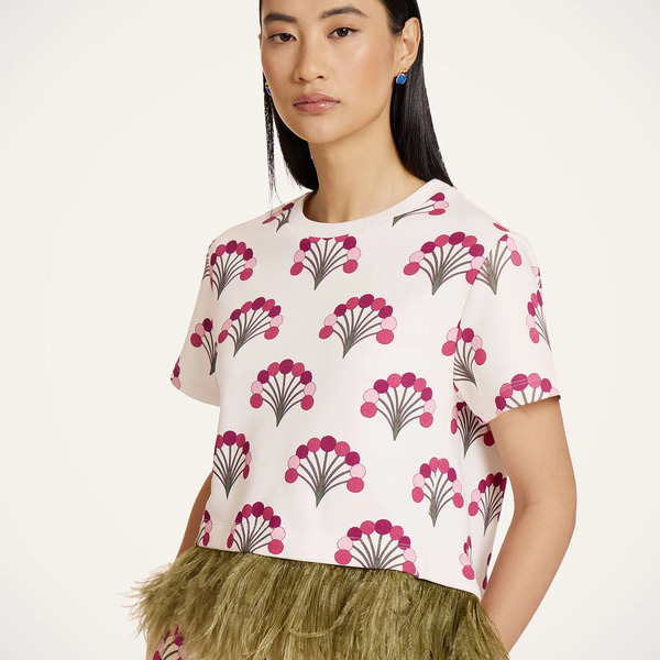  La Doublej T-shirts & Sweatshirts Gend - La Scala Tee Florette Ecru L 98% Cotton 2% Ostrich Feathers 