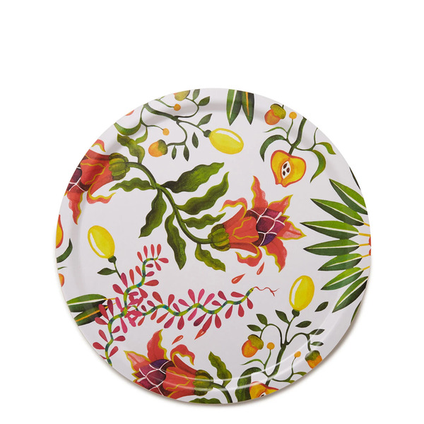  La Doublej Trays & Boxes Gend - Round Printed Tray Eden One Size 95% Birch Wood 3% Paper 1% Varnish 1% Glue 