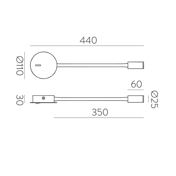  Acb Iluminación Acb Iluminación Lyon Led Wall Reading Lamp, Flex Arm, Switch, White 