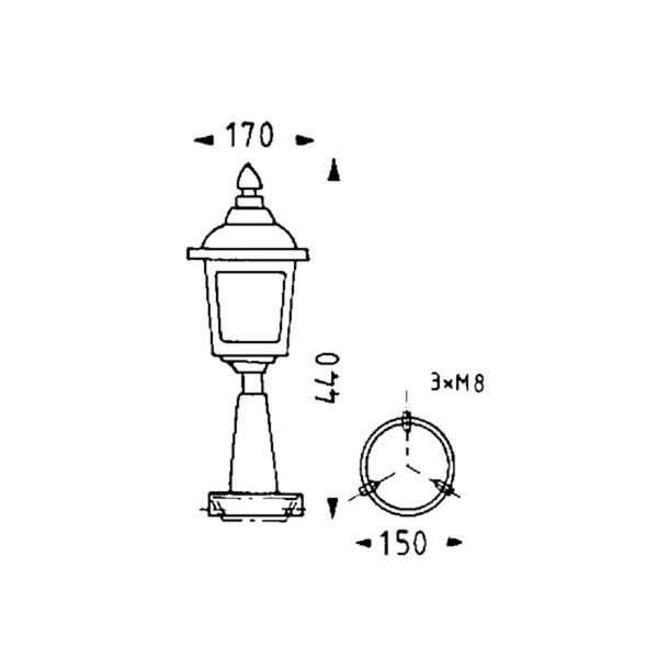  Albert Leuchten Albert Leuchten Pillar Light Landhaus 722 S 