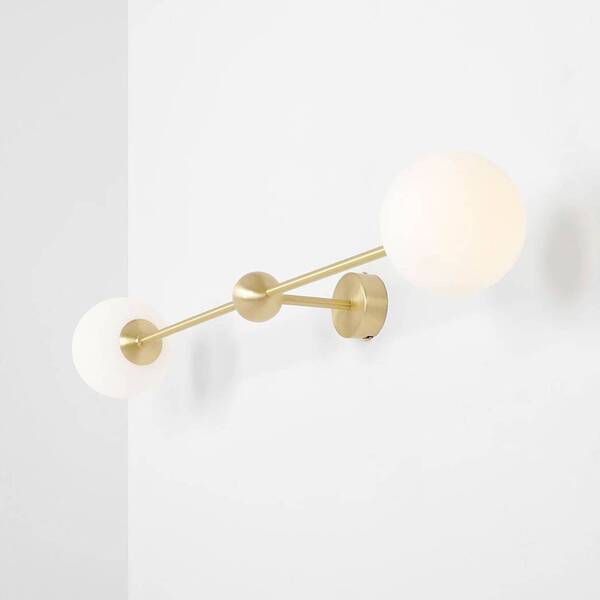  Aldex Aldex Alison Wall Light, 2-bulb, Brass/white, 89 Cm 