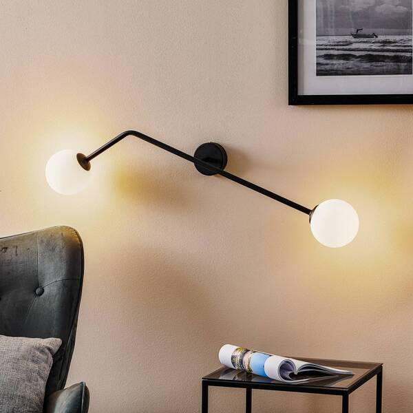  Aldex Aldex Pure Wall Light, 2-bulb, Black, Horizontal 