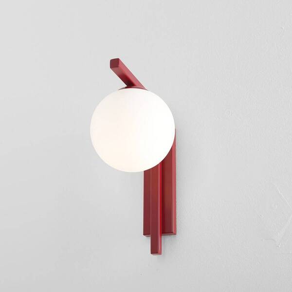  Aldex Aldex Zac Wall Light, Opal/burgundy, 1-bulb 