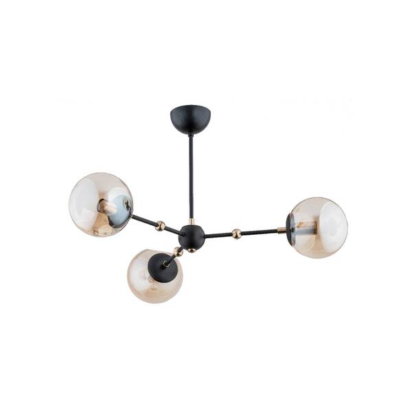  Alfa Alfa Itoris Ceiling Light, 3-bulb, Black/gold 