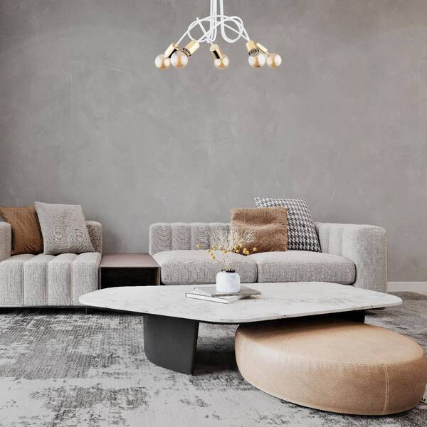  Alfa Alfa Tango Ceiling Light, White / Gold-coloured, 5-bulb, ø 55 Cm 