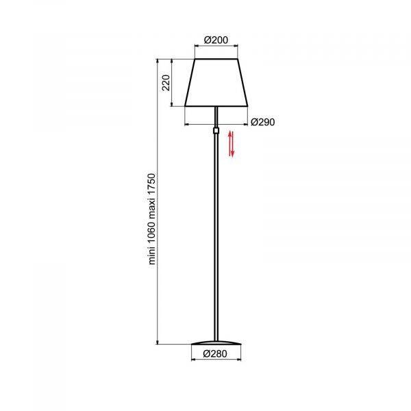  Aluminor Aluminor Store Floor Lamp, Black/black 