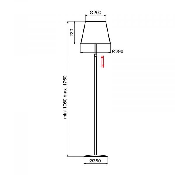  Aluminor Aluminor Store Floor Lamp, Black/red 