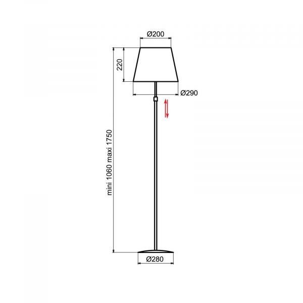  Aluminor Aluminor Store Floor Lamp, Black/white 
