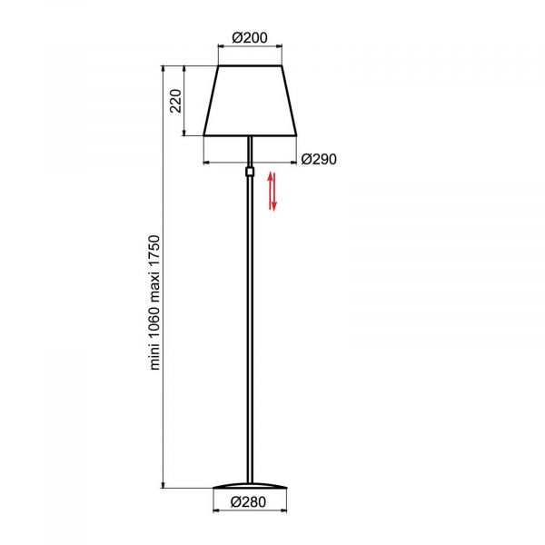  Aluminor Aluminor Store Floor Lamp, White/black 