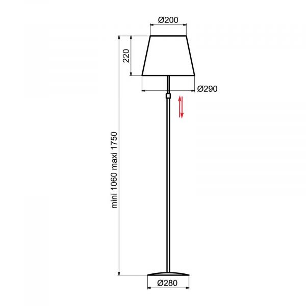  Aluminor Aluminor Store Floor Lamp, White/red 