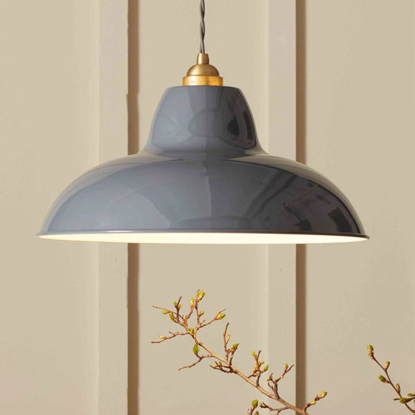  Anglepoise Anglepoise Original 1227 Brass Midi Wide Pendant Light, Grey 