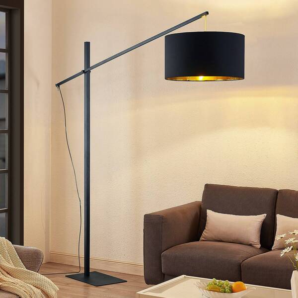  Arcchio Arcchio Arc Floor Lamp Mossa, 200 Cm, Black-gold, Textile 