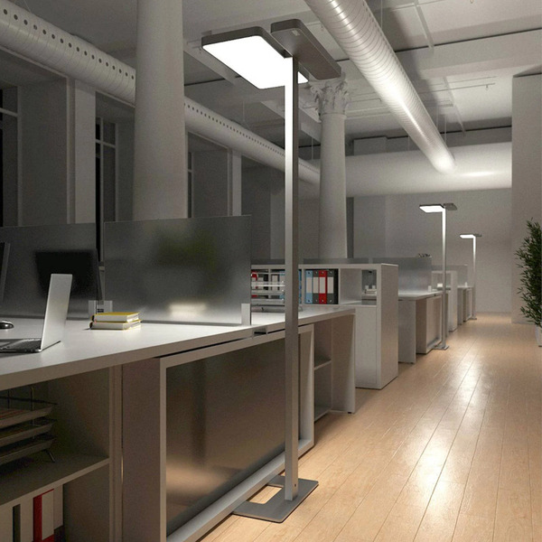  Arcchio Arcchio Led Office Floor Lamp Aila, Silver, Daylight Sensor 