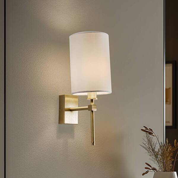  Argon Argon Azzi Wall Light With Textile Shade, 1-bulb, White 