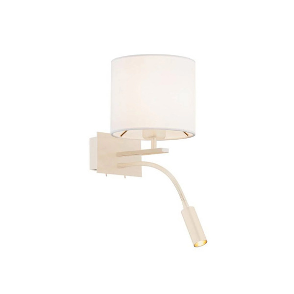  Argon Argon Bilo Wall Light, Beige, Textile, 2-bulb, Reading Light 