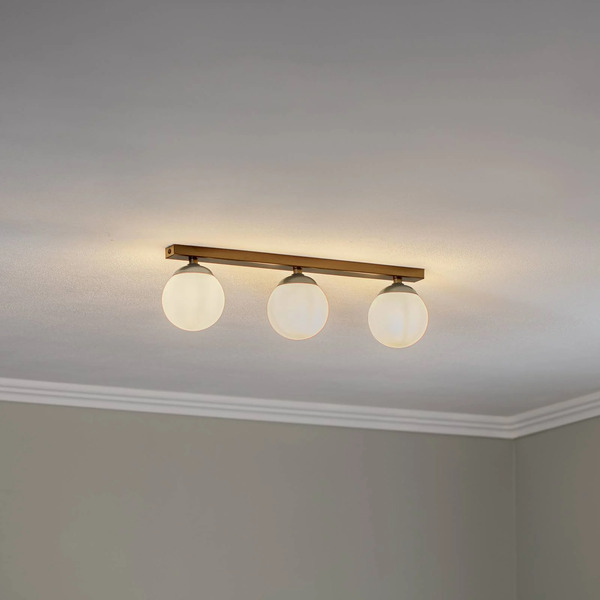  Argon Argon Ceiling Lamp Fatis Opal Glass/black 3-bulb Long 