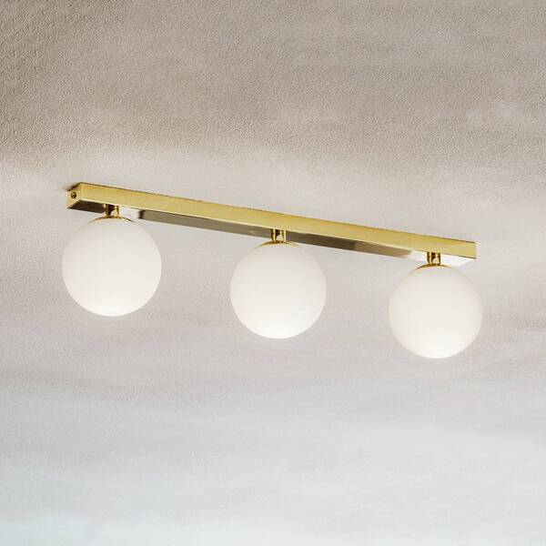  Argon Argon Ceiling Lamp Fatis Opal Glass/brass 3-bulb Long 