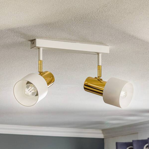  Argon Argon Destin Ceiling Spotlight, 2-bulb, White/brass 