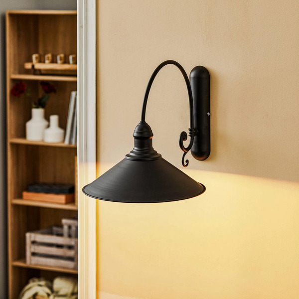  Argon Argon Elmo Wall Light, Black Lacquered 
