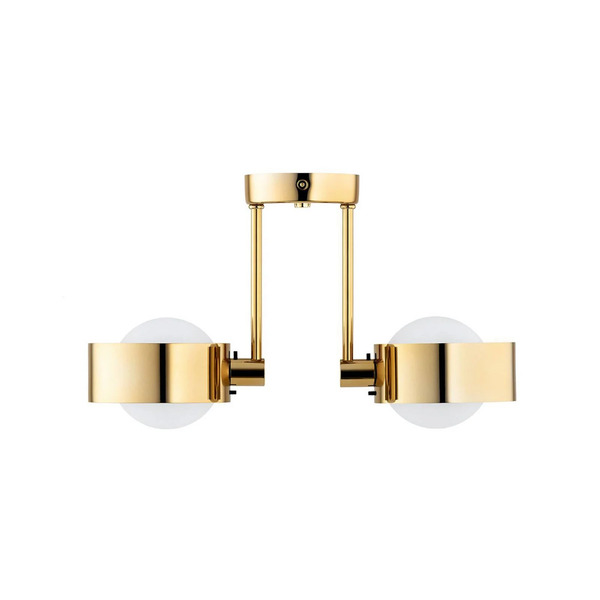  Argon Argon Mado Ceiling Light, Brass-coloured Steel, Opal Glass, 2-bulb 