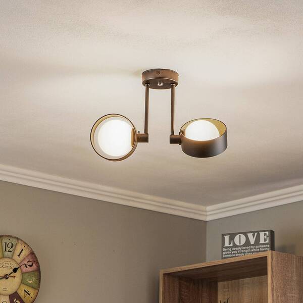  Argon Argon Mado Ceiling Light In Steel, Black, 2-bulb 
