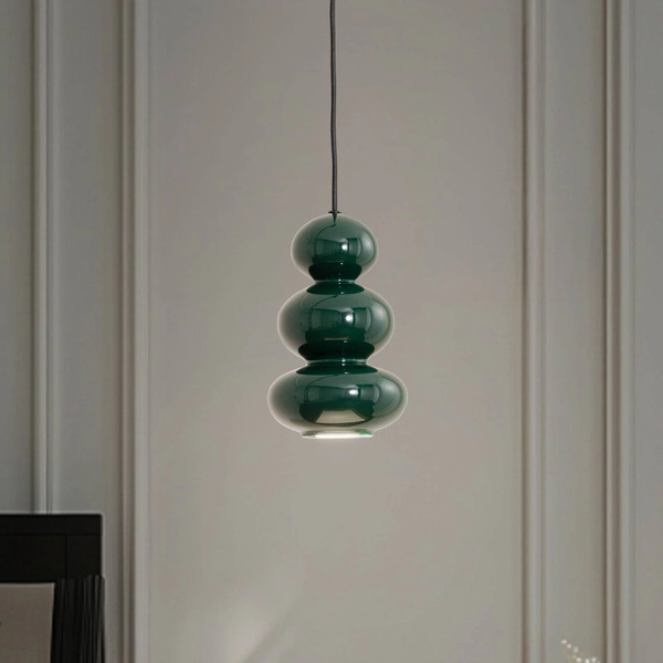  Argon Argon Oman Pendant Light, Dark Green Glossy, Glass, ø 14 Cm 