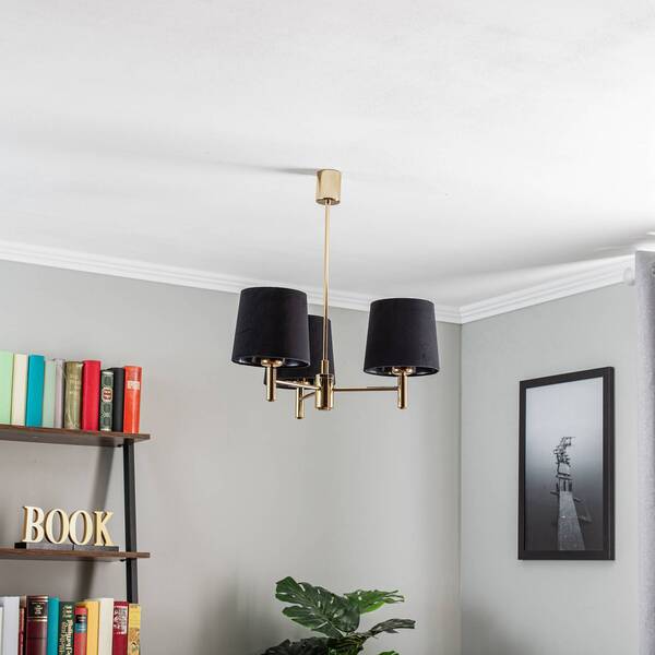  Argon Argon Polo Chandelier, 3-bulb, Black/dark Brass 