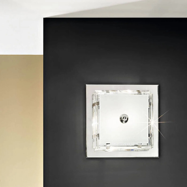  Austrolux Austrolux Ontario Ceiling Light, 39 Cm, Chrome-coloured, Glass 