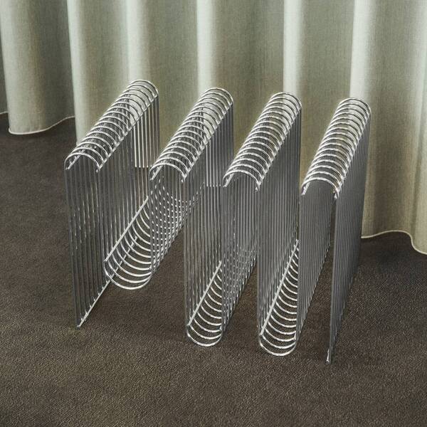  Aytm Aytm Curva Magazine Rack, Silver, Width 40 Cm, Steel 