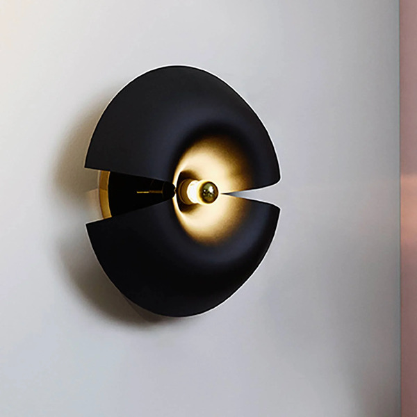  Aytm Aytm Cycnus Wall Light, Black, ø 45 Cm, Plug, Aluminium, E27 