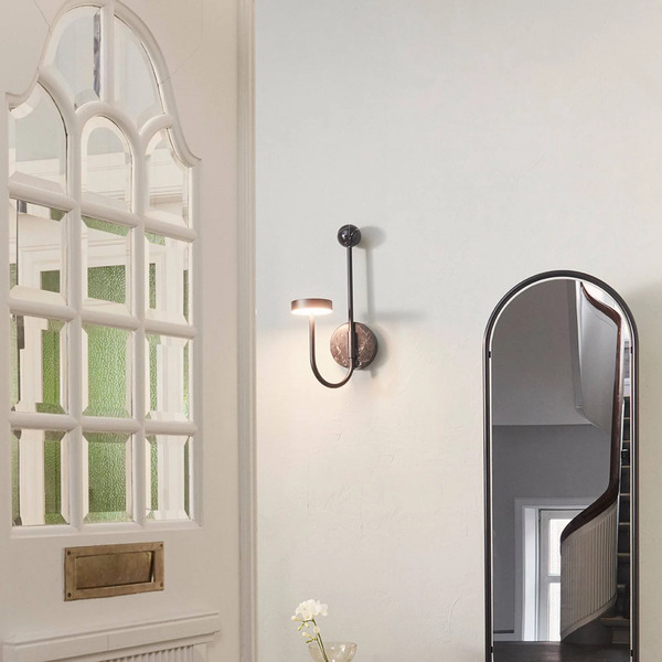  Aytm Aytm Led Wall Light Grasil, Black, Marble, Plug, 54 Cm 