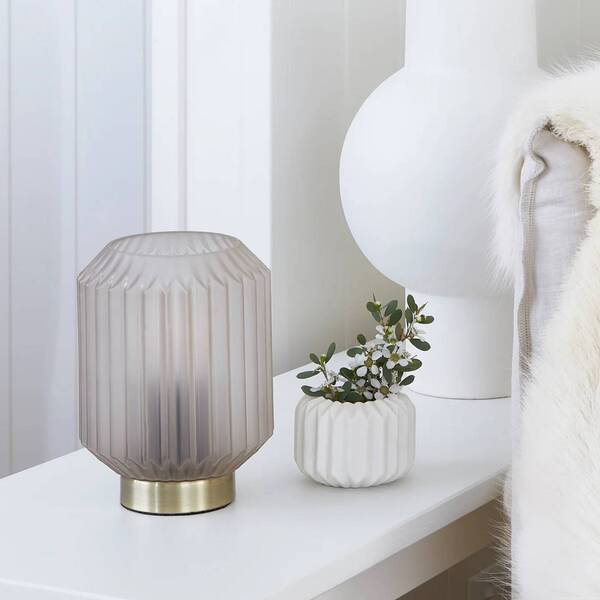  Beacon Lighting Beacon Lighting Beacon Table Lamp Clancy, White Glass Shade, Height 17 Cm 