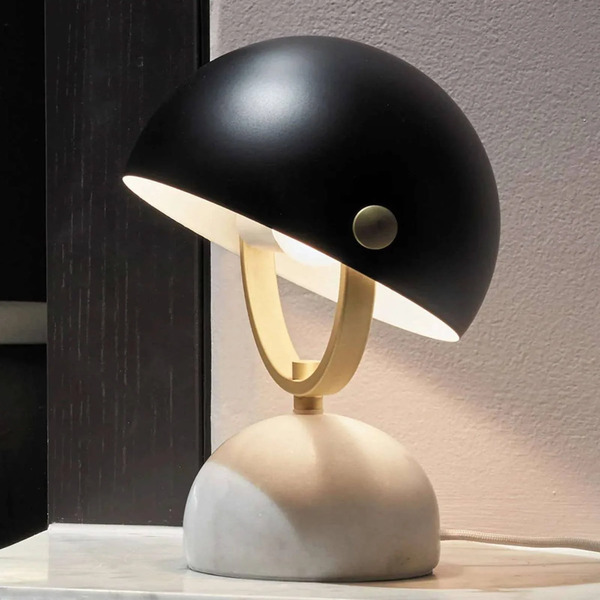  Beacon Lighting Beacon Lighting Beacon Table Lamp Lowe, Black/brass, Marble Base 