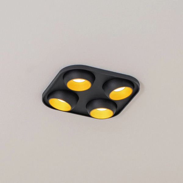  Bega Bega Led Recessed Spotlight Studio Line Black/brass, 4-bulb. 