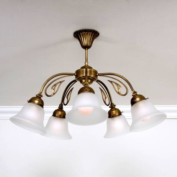  Berliner Messinglampen Berliner Messinglampen Olga Five-bulb Ceiling Light Brass 