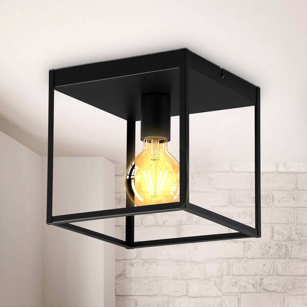  B.k. Licht B.k. Licht Indu Ceiling Light, Black, Angular, 1-bulb, E27 