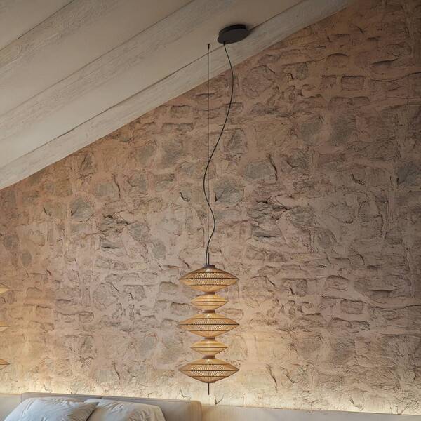  Bover Bover Led Pendant Light Yuyun S/5c, Dimmable 0-10v, Beige 