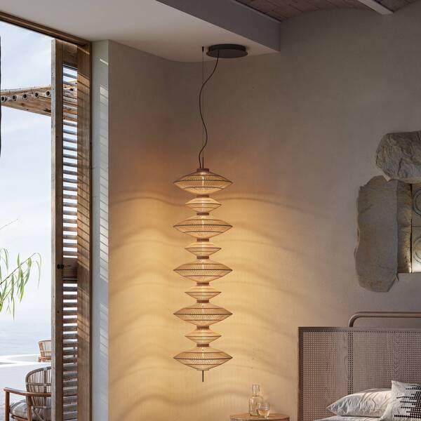  Bover Bover Led Pendant Light Yuyun S/9c, Dimmable 0-10v, Beige 
